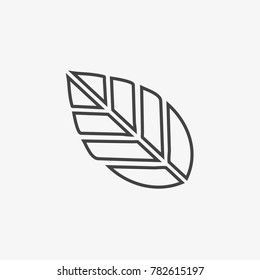 Leaf vecor icon isolated on light grey background