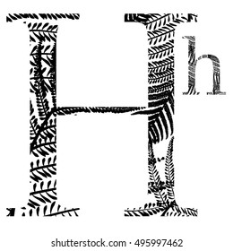 leaf vector alphabet letters H