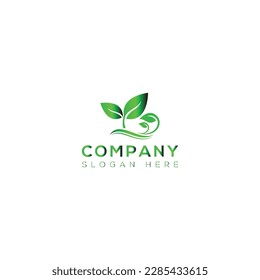 leaf vector art logo design