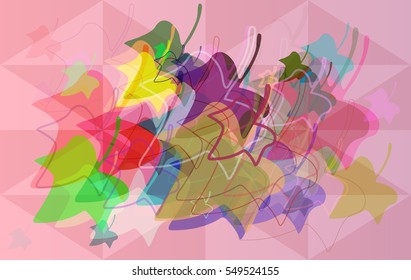 leaf vector background with charming model, vivid arrangement over booklet