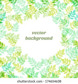 Leaf vector background with place for text. Spring  seamless pattern.