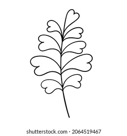 Leaf vector botanical illustration. Modern minimalism neutral elements design.