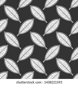 Leaf. Vector concept in doodle and sketch style. Hand drawn illustration for printing on T-shirts, postcards. Seamless pattern for textile, paper wrap.