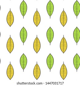 Leaf. Vector concept in doodle and sketch style. Hand drawn illustration for printing on T-shirts, postcards. Seamless pattern for textile, paper wrap.