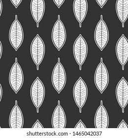 Leaf. Vector concept in doodle and sketch style. Hand drawn illustration for printing on T-shirts, postcards. Seamless pattern for textile, paper wrap.