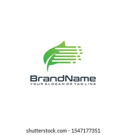 Leaf vector creative logo technology suitable for IT companies and computer