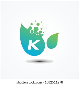 Leaf vector design with K letter symbol design minimalist. K letter for your best business symbol. Vector illustration EPS.8 EPS.10