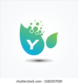 Leaf vector design with Y letter symbol design minimalist. Y letter for your best business symbol. Vector illustration EPS.8 EPS.10
