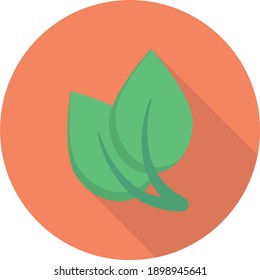 leaf vector flat colour icon