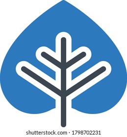 leaf vector glyph color icon 