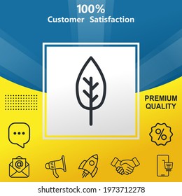 Leaf vector glyph color icon. With yellow and blue background option