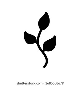 leaf vector glyph flat icon 