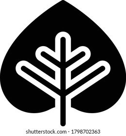 leaf vector glyph flat  icon 