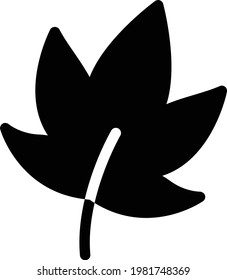 leaf vector glyph flat icon