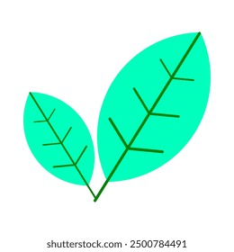leaf vector. green turquoise. shoots. flat design. simple design. illustration. go green. environmentally friendly. logos. natural. recycle. environment.