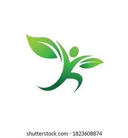 Leaf vector with happy people