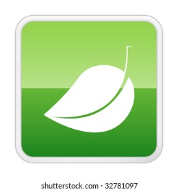 Leaf. Vector icon. Button