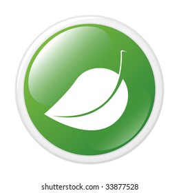Leaf. Vector icon. Button