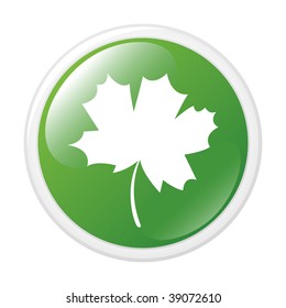 Leaf. Vector icon. Button