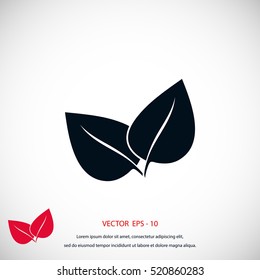 leaf vector icon, flat design best vector icon