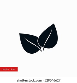 leaf vector icon, flat design best vector icon
