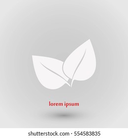 leaf vector icon, flat design best vector icon