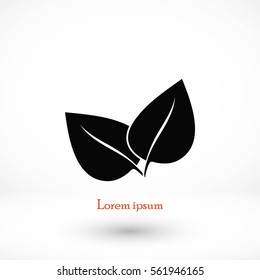 leaf vector icon, flat design best vector icon