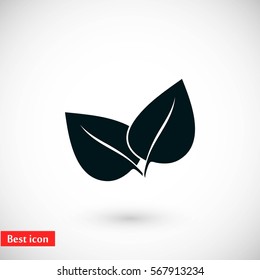 leaf vector icon, flat design best vector icon