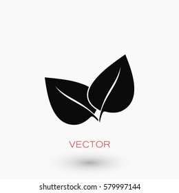 leaf vector icon, flat design best vector icon