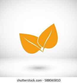 leaf vector icon, flat design best vector icon