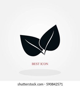 leaf vector icon, flat design best vector icon