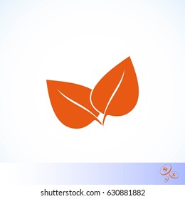leaf vector icon, flat design best vector icon