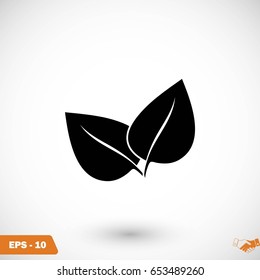 leaf vector icon, flat design best vector icon