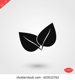 leaf vector icon, flat design best vector icon