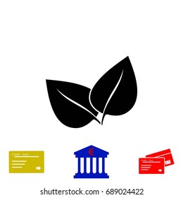 leaf vector icon, flat design best vector icon