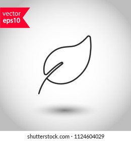 Leaf vector icon. Floral icon. Studio background. EPS 10 vector sign.