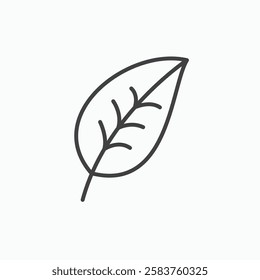 Leaf vector icon isolated in black line