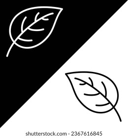 Leaf Vector Icon, Lineal style icon, from Agriculture icons collection, isolated on Black and white Background.