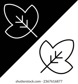 Leaf Vector Icon, Lineal style icon, from Agriculture icons collection, isolated on Black and white Background.