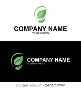 Leaf vector icon. Nature leaves vector illustration logo design template with green gradient color