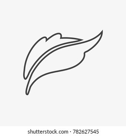 Leaf vector icon on grey background
