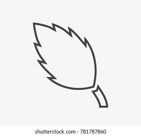 Leaf vector icon on light grey background