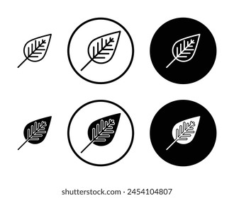 Leaf vector icon set. tree leaves shape icon suitable for apps and websites UI designs.