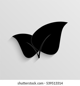 Leaf vector icon with  shadow