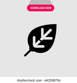 Leaf Vector Icon, The shape of leaf symbol. Simple, modern flat vector illustration for mobile app, website or desktop app 
