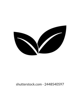 leaf vector icon. simple black flat trendy style illustration on white background..eps
