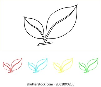 Leaf Vector Icon. Leaf icon in trendy flat style. Set elements in colored icons. Leaf icon image, Leaf icon illustration isolated on white background