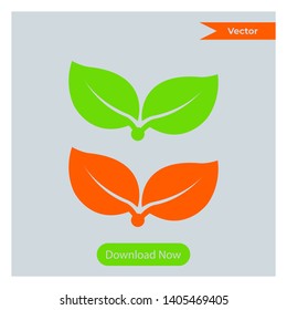 Leaf Vector Icon Two Color Design On Style beckground 