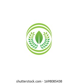 plantilla de logotipo de icono de diseño de ilustración vectorial de hoja