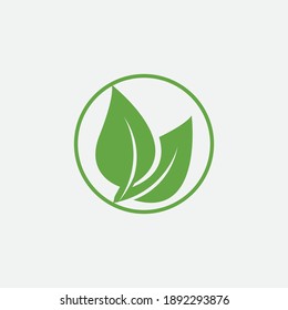 plantilla de logotipo de icono de diseño de ilustración de vector de hoja